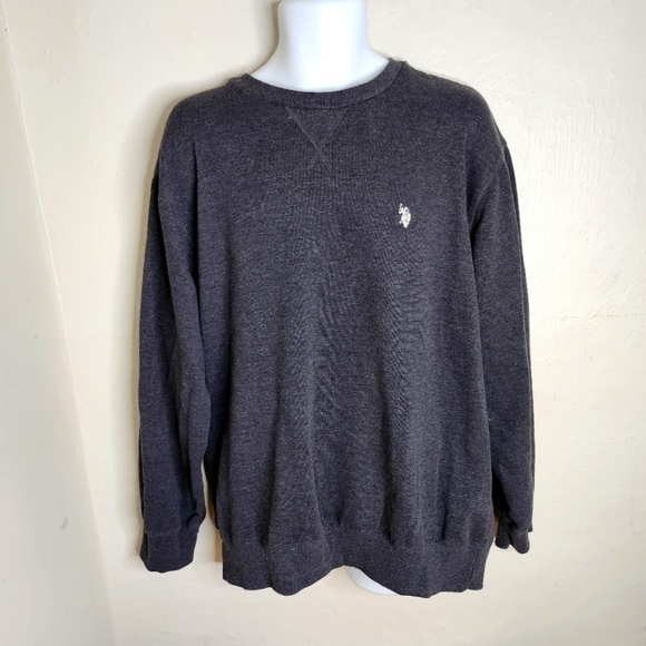 U.S. POLO ASSN 100% Cotton Dark Grey Sweatshirt Men's XXL - Picture 1 of 12